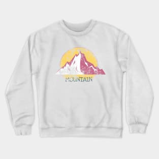 Pink Mountain And Yellow Sun Crewneck Sweatshirt